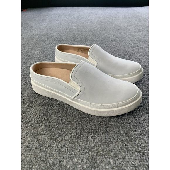 Vionic Shoes Women 5 Effortless Slip On Mules Gray White Leather Comfort Low Top - Picture 3 of 11